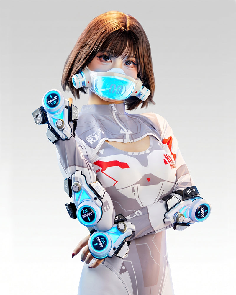 Cyberpunk LED Light-Up Mecha Mask