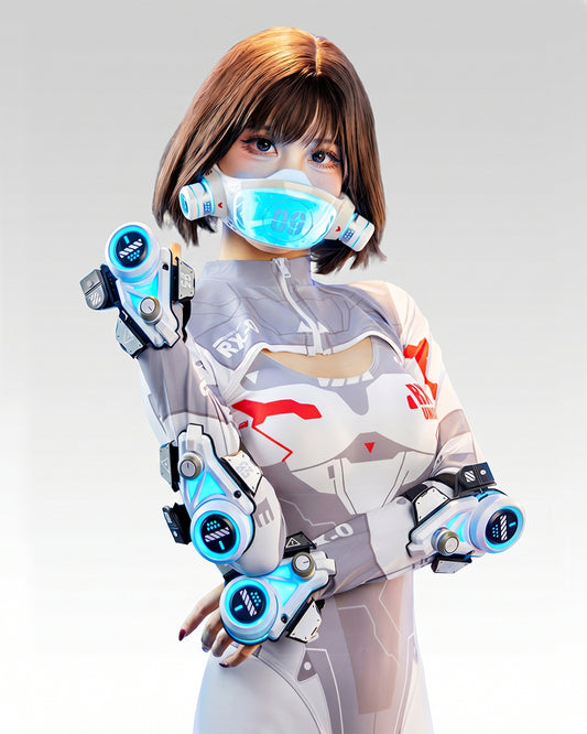 Cyberpunk LED Light-Up Mecha Mask