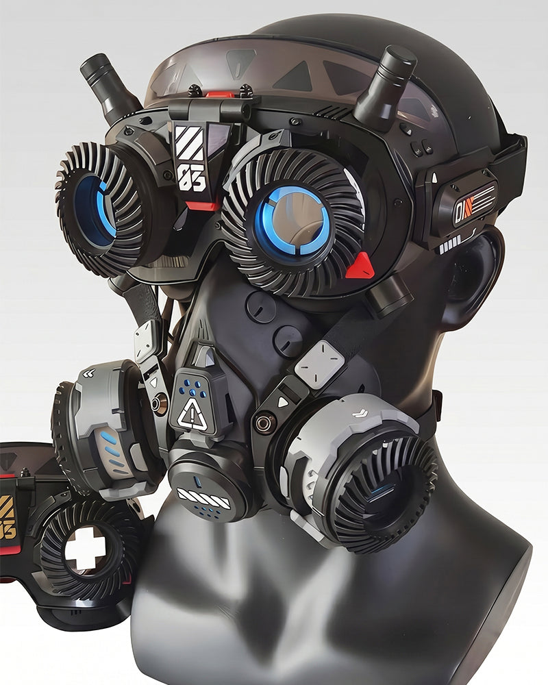 Cyberpunk Mecha Half Face Mask