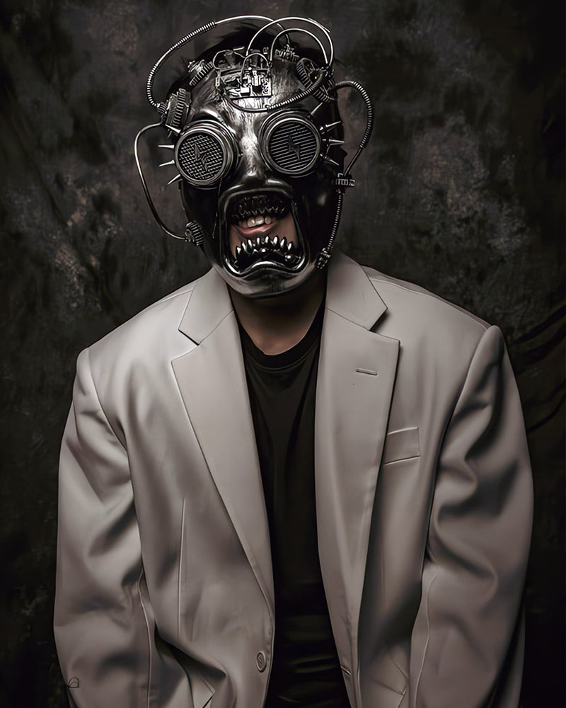 Futuristic Cyberpunk Rivet Mask